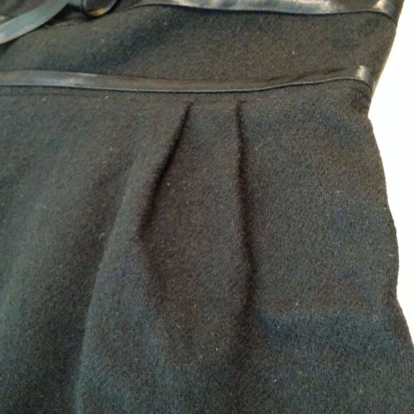 Vintage 50s Little Black Wiggle Dress Lady-M(8) Wool Cowl-Collar Zip-back Fitted - Picture 11 of 14